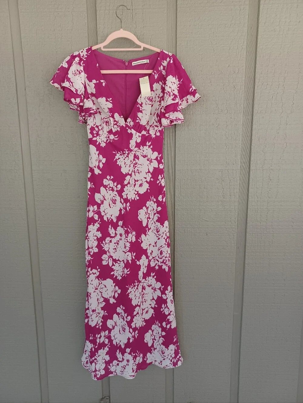 Abercrombie And Fitch Floral Maxi Dress Size XS Wedding Guest Flutter Sleeve